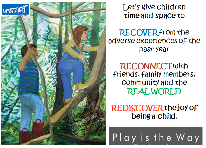 Let's give children time and space to Recover from adverse experiences of the past year. 
Reconnect with friends, family members, community and the real world. 
Rediscover the joy of being a child. 
Play is the way
