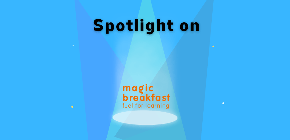 "membership spotlight" with three spotlights shining down and four stars in the background. Graphic.